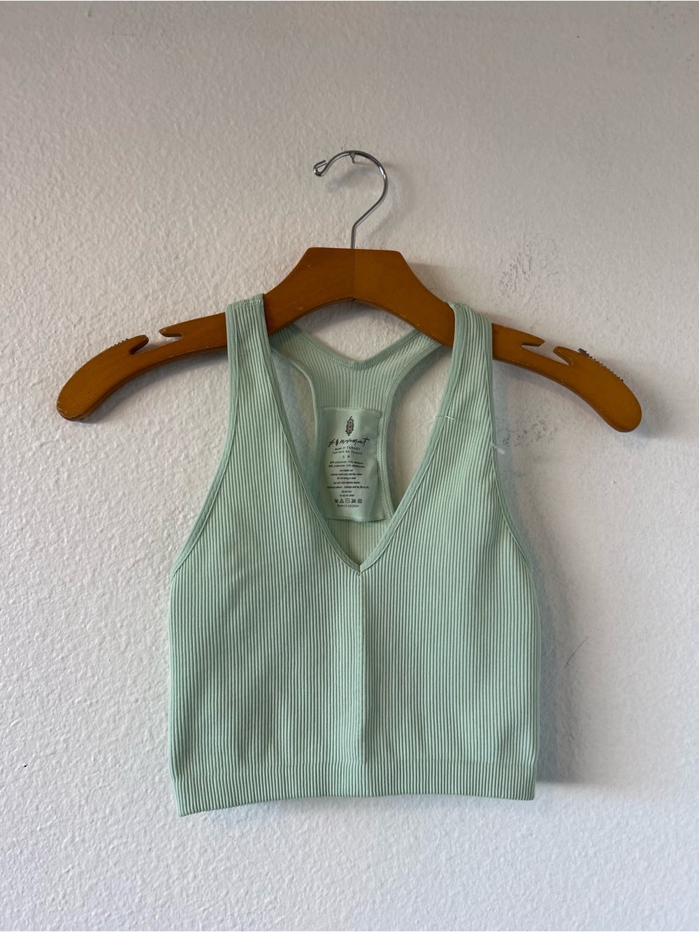 Free People Movement Ribbed Mint Green Racerback Crop Tank - Picture 4 of 8